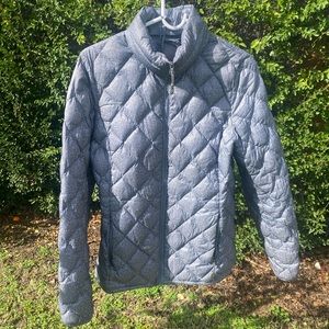 Lightweight gray packable puffer coat Size small